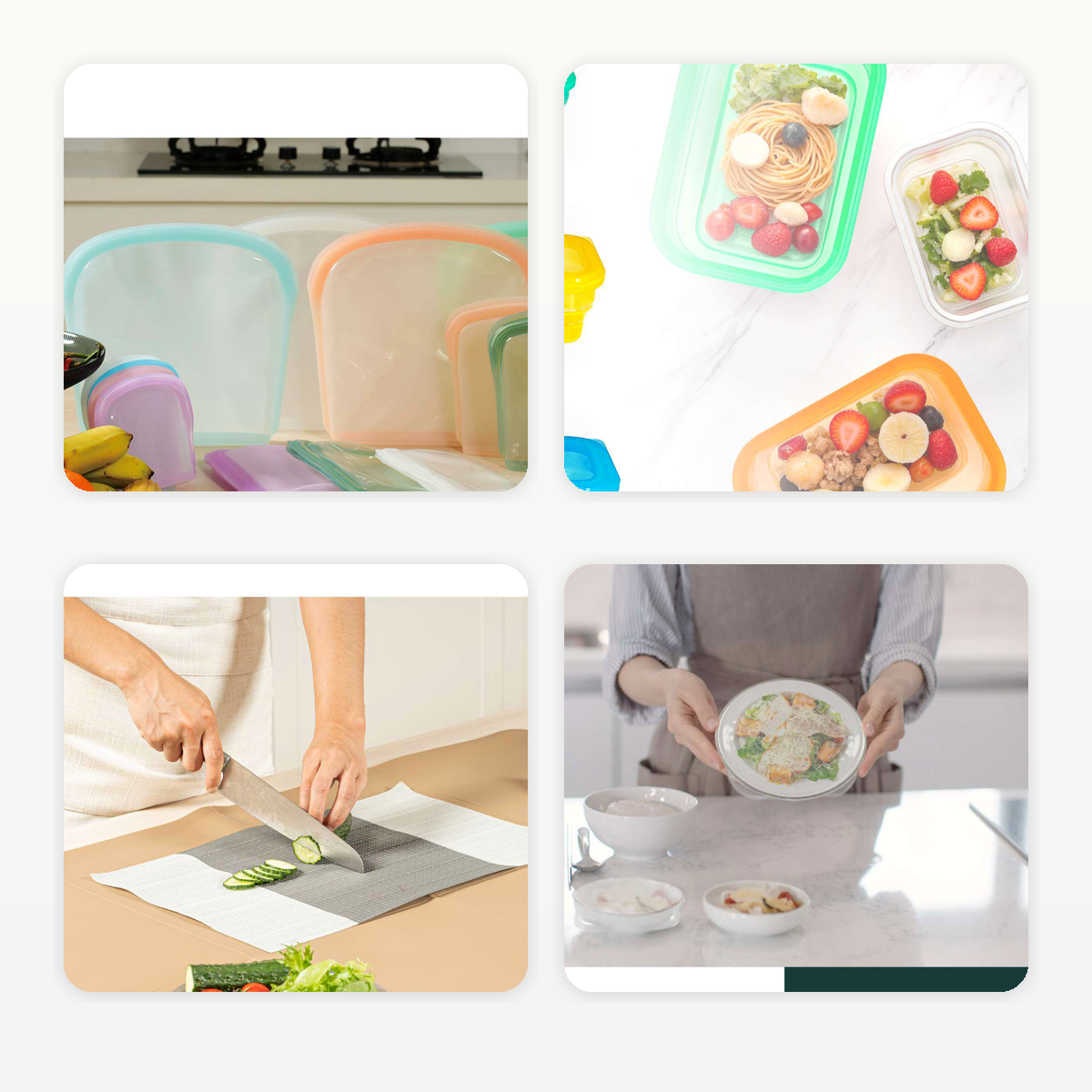 Mixed silicone kitchenware retail ready product set