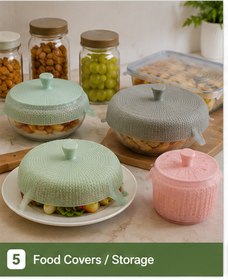 Lucid Home silicone food covers and storage accessories
