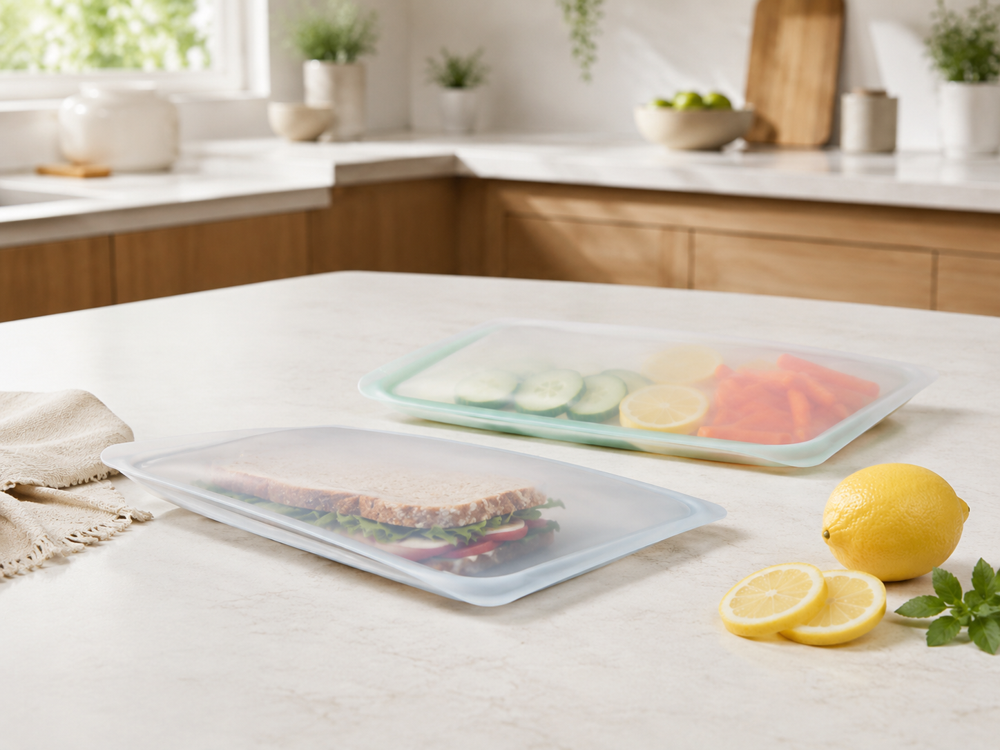 Lucid Home flat silicone storage bags