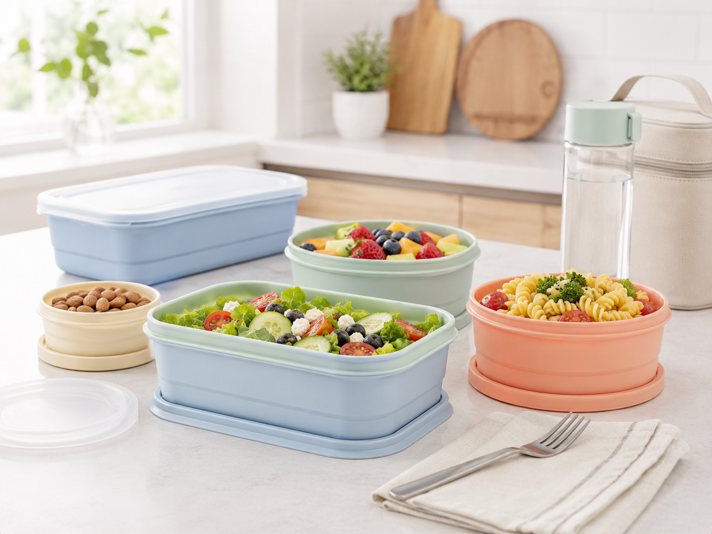 Lucid Home silicone lunch containers for meal prep and office use